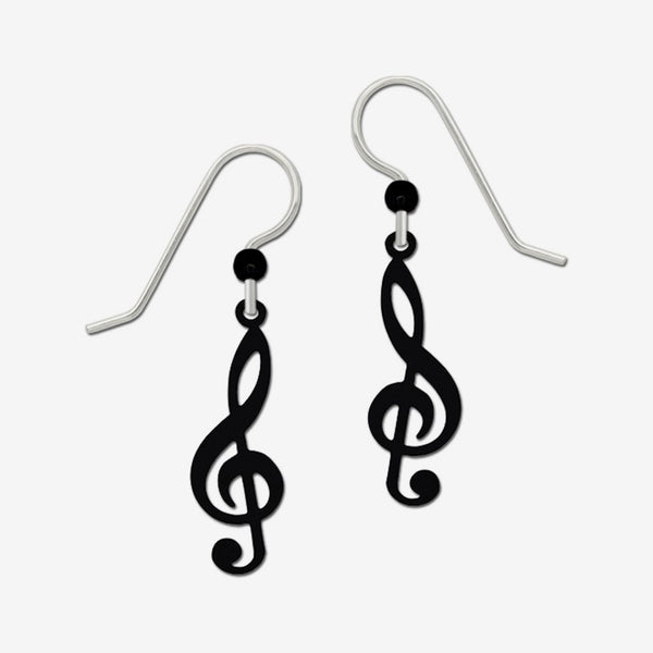 Sienna Sky Earrings: Black Treble Clef