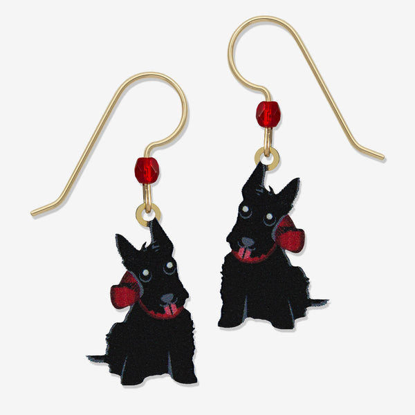 Sienna Sky Earrings: Scottie Dog with Bow