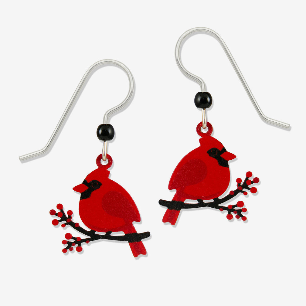 Sienna Sky Earrings: Winter Cardinal