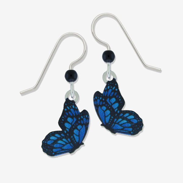 Sienna Sky Earrings: Blue Morpho Butterfly, Side View