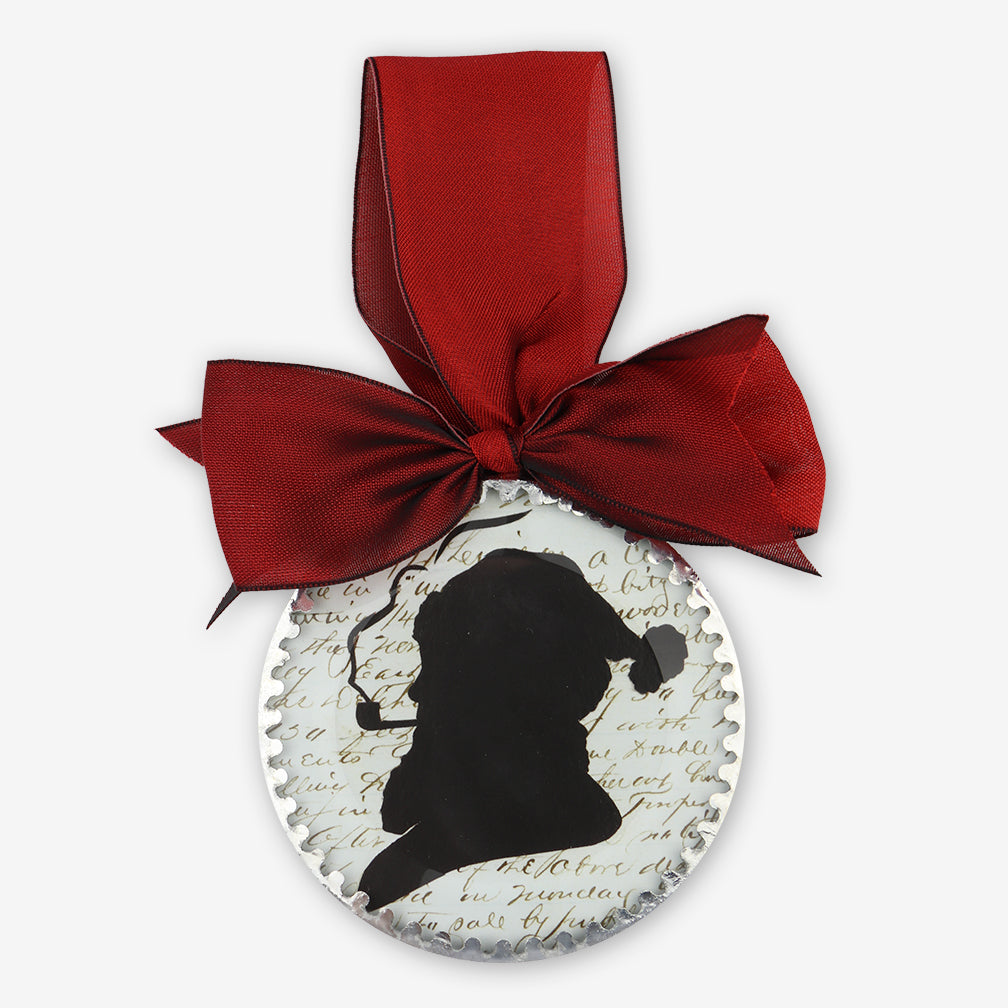 Silhouettes and More: Beveled Glass Ornaments: Santa with Pipe (Round)