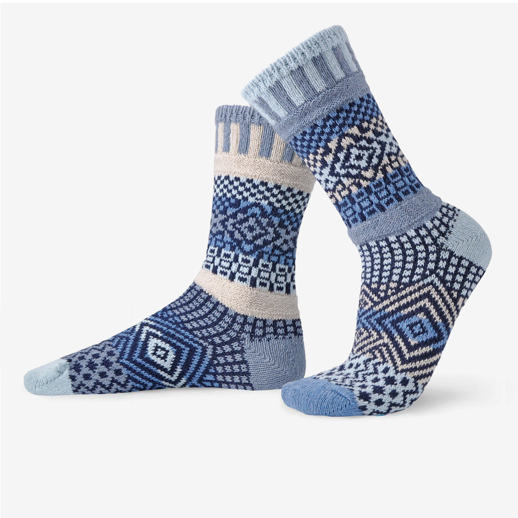 Solmate Socks: Adult Crew Socks: Azure
