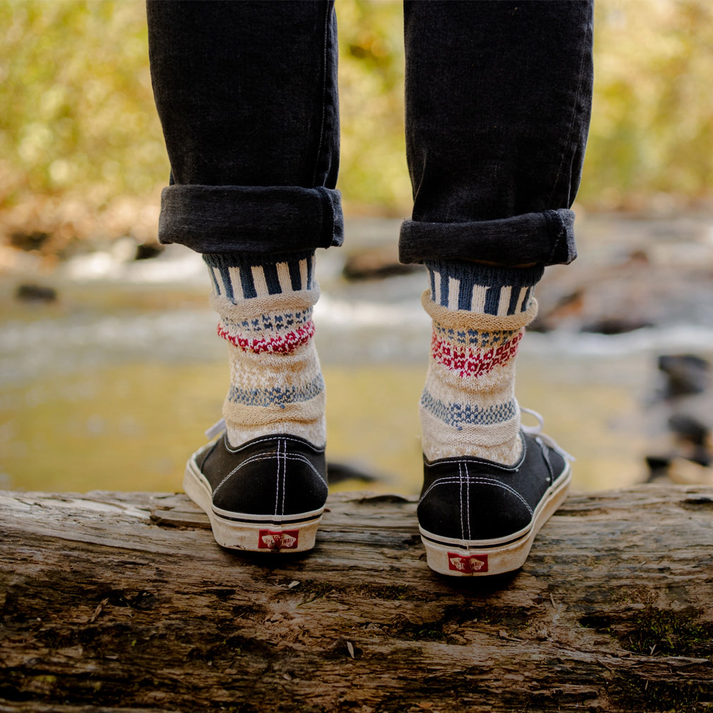 Solmate Socks: Adult Crew Socks: Bateau Mouche