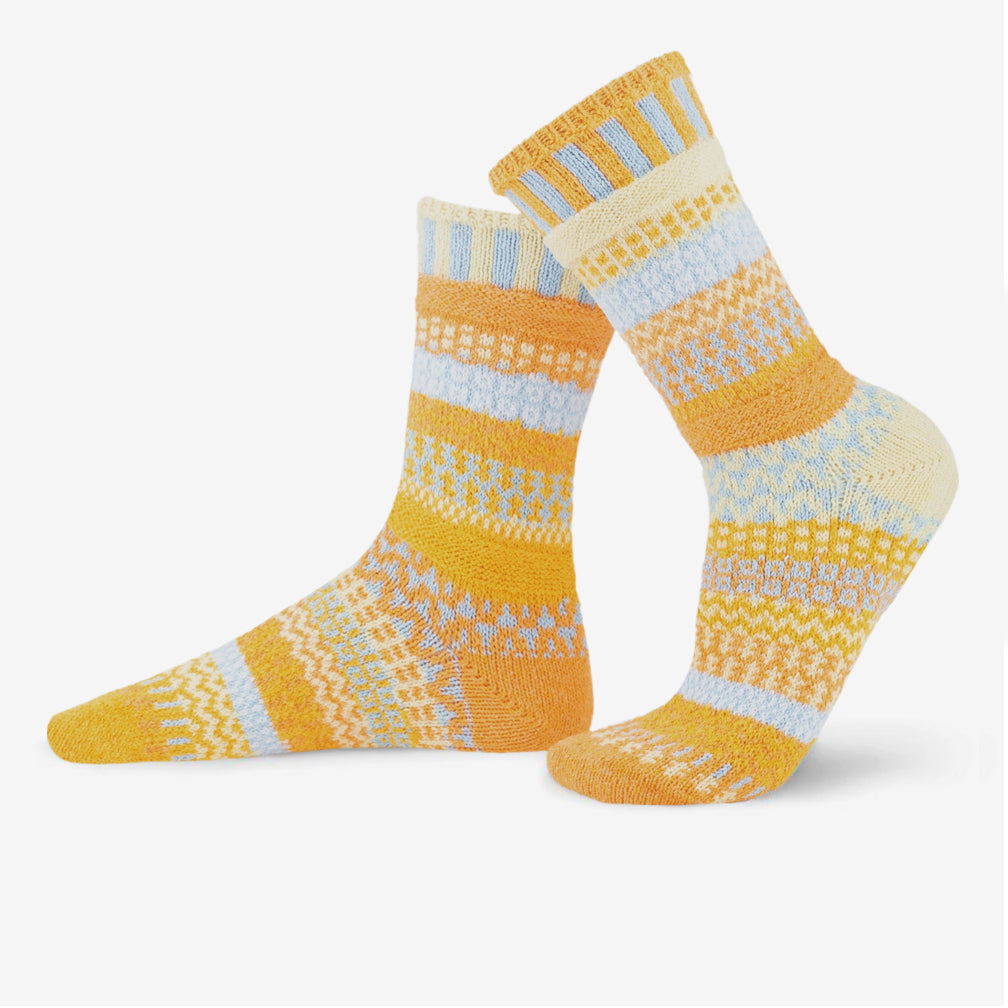 Solmate Socks: Adult Crew Socks: Clementine