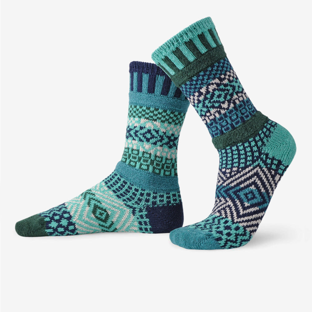 Solmate Socks: Adult Crew Socks: Evergreen