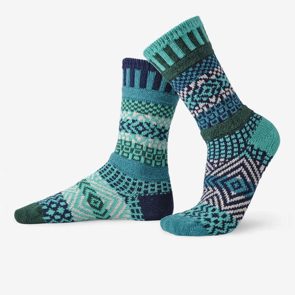 Solmate Socks: Adult Crew Socks: Evergreen