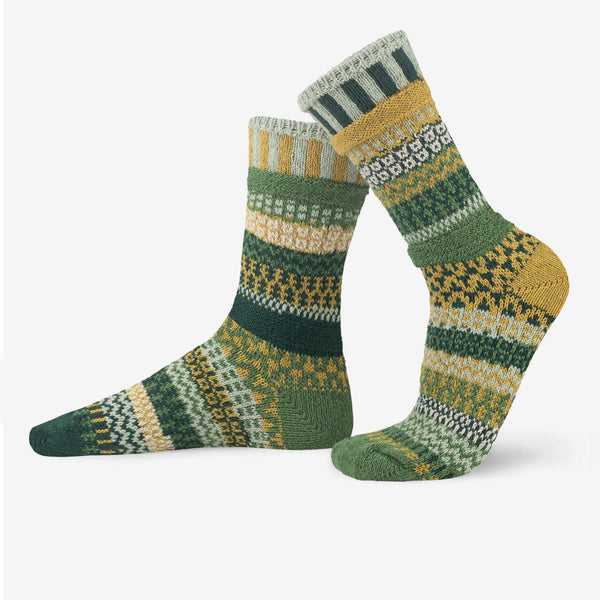 Solmate Socks: Adult Crew Socks: Fiddlehead