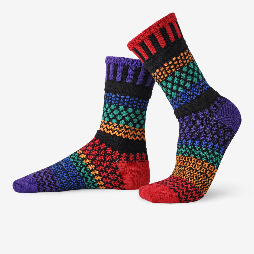 Solmate Socks: Adult Crew Socks: Gemstone