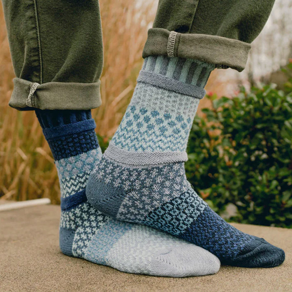 Solmate Socks: Adult Crew Socks: Horizon