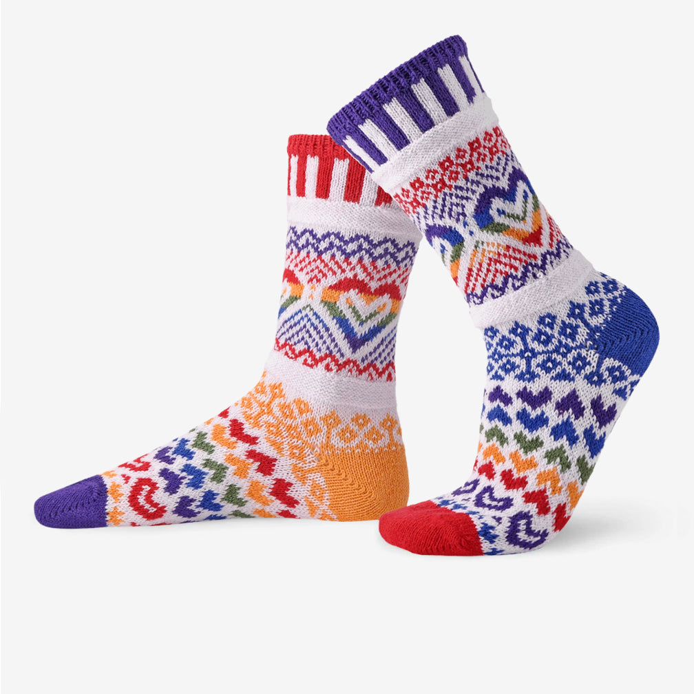 Solmate Socks: Adult Crew Socks: Love