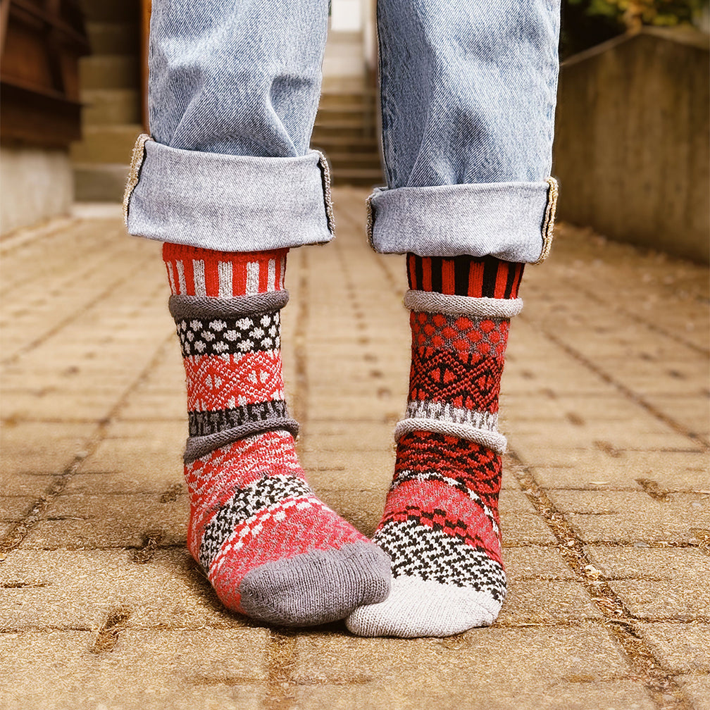 Solmate Mismatched Crew Socks - Fun, Whimsical Socks For Women & Men, Made In USA From Recycled Cotton