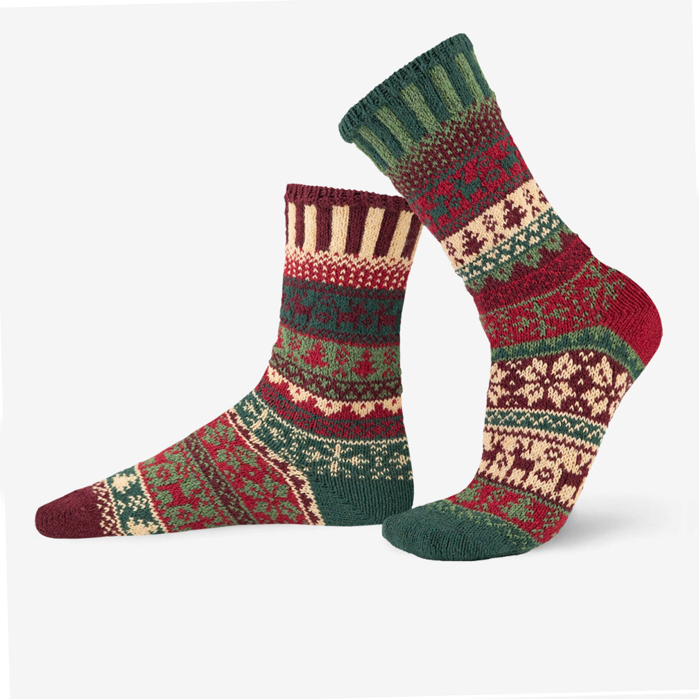 Solmate Socks: Adult Crew Socks: Noel