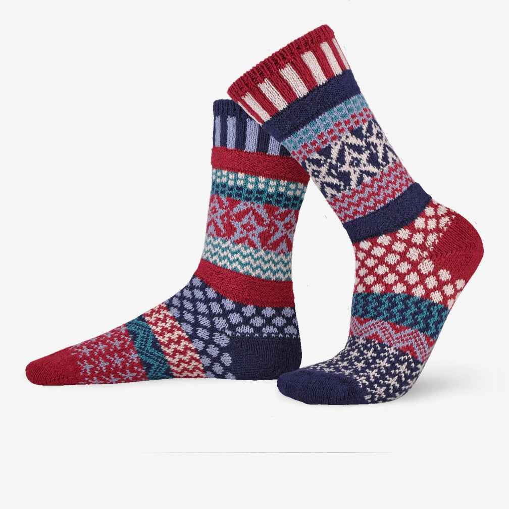 Solmate Socks: Adult Crew Socks: Stars & Stripes