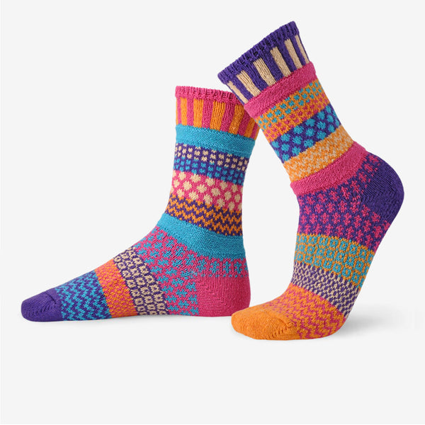 Solmate Socks: Adult Crew Socks: Sunny