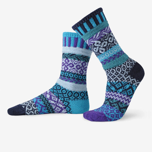 Solmate Socks: Adult Crew Socks: Water