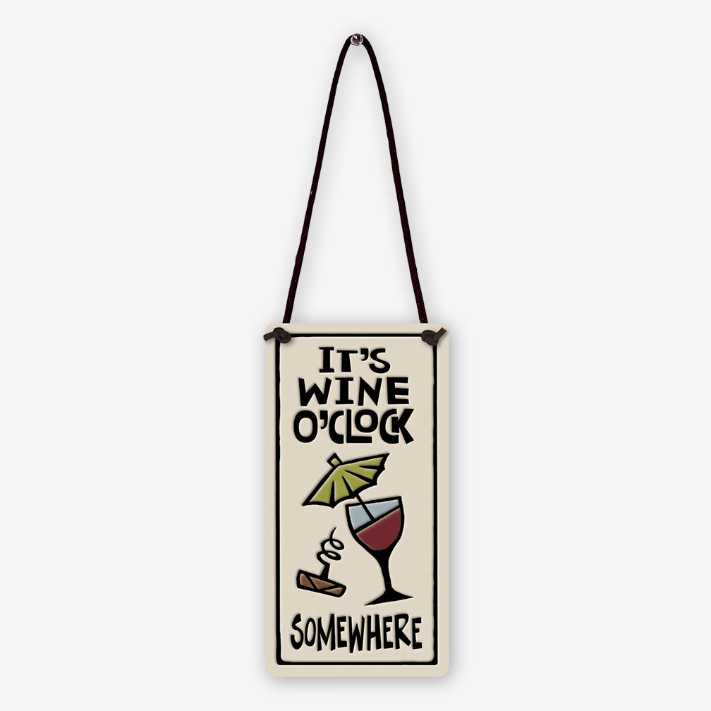 Spooner Creek: Wine Tag Tiles: Wine O'Clock Somewhere