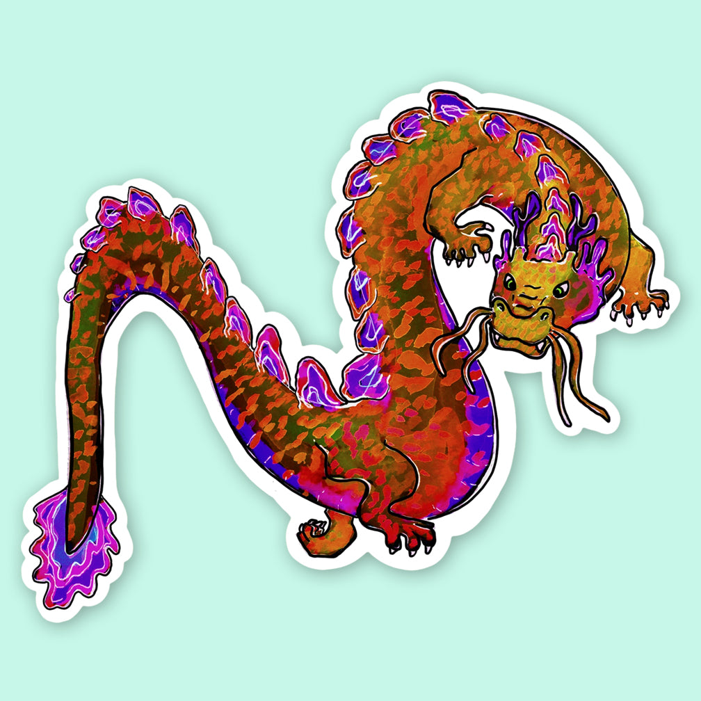 SquidCat, Ink Sticker: Dragon, Multicolor