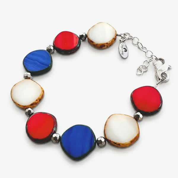 Stefanie Wolf Designs: Bracelet: Full Circle, Small Red White & Blue