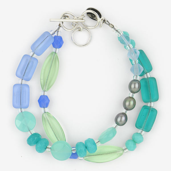 Stefanie Wolf Designs: Bracelet: Medley, 2-Strand Seaglass