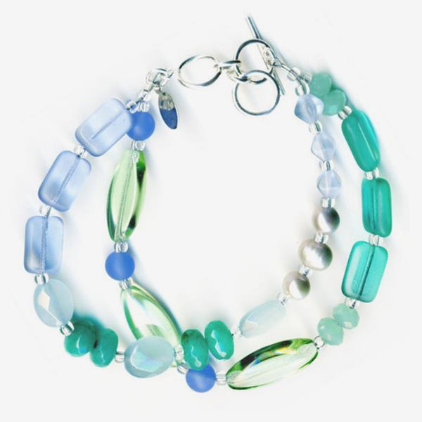 Stefanie Wolf Designs: Bracelet: Medley, 2-Strand Seaglass