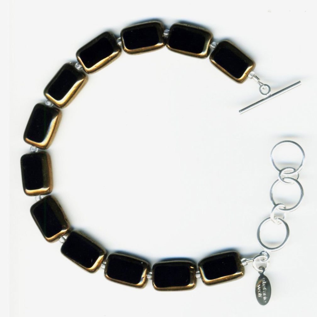 Stefanie Wolf Designs: Bracelet: Trilogy, 1-Strand Copper Black