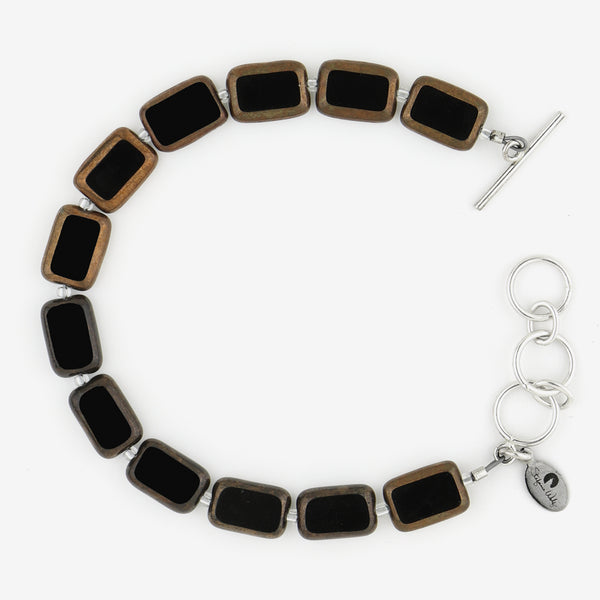 Stefanie Wolf Designs: Bracelet: Trilogy, 1-Strand Copper Black