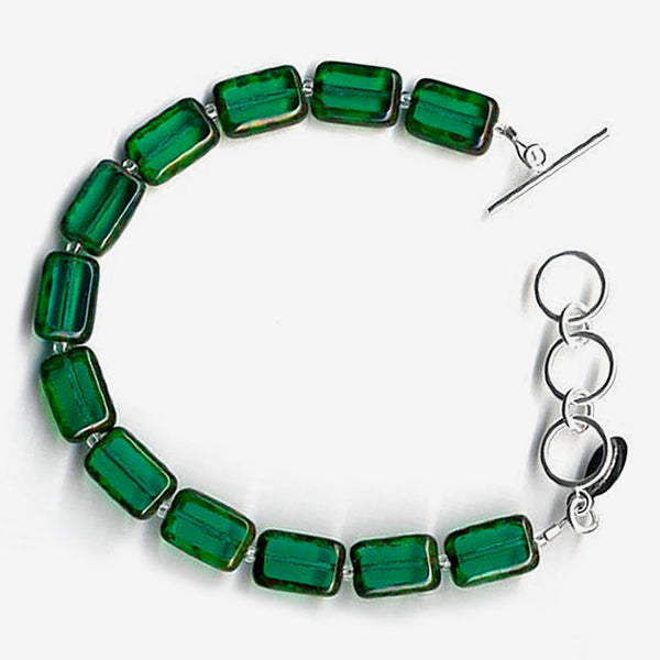 Stefanie Wolf Designs: Bracelet: Trilogy, 1-Strand EmeraldStefanie Wolf Designs: Bracelet: Trilogy, 1-Strand Emerald