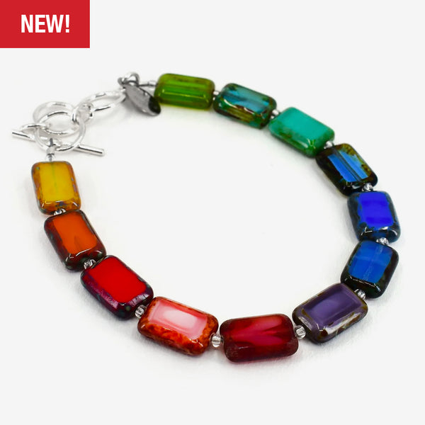 Stefanie Wolf Designs: Bracelet: Trilogy, 1-Strand Candyland Rainbow