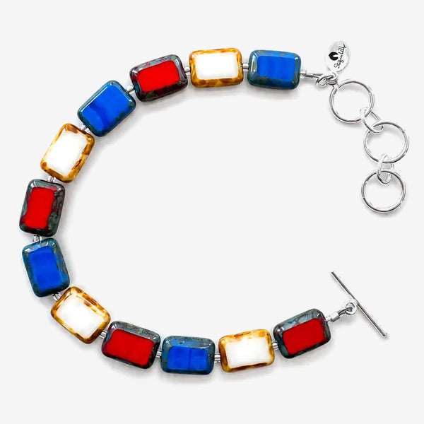 Stefanie Wolf Designs: Bracelet: Trilogy, 1-Strand Red White & Blue