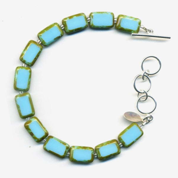 Stefanie Wolf Designs: Bracelet: Trilogy, 1-Strand Sky Blue