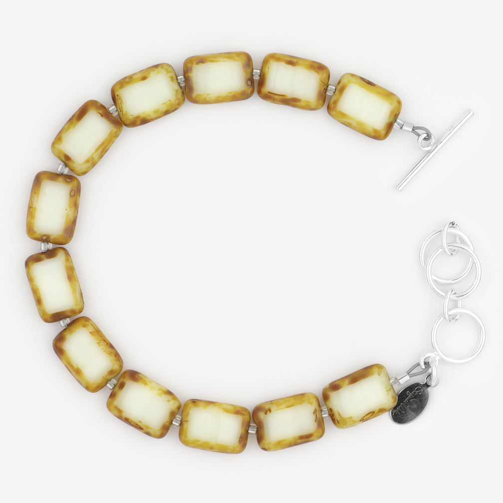 Stefanie Wolf Designs: Bracelet: Trilogy, 1-Strand White