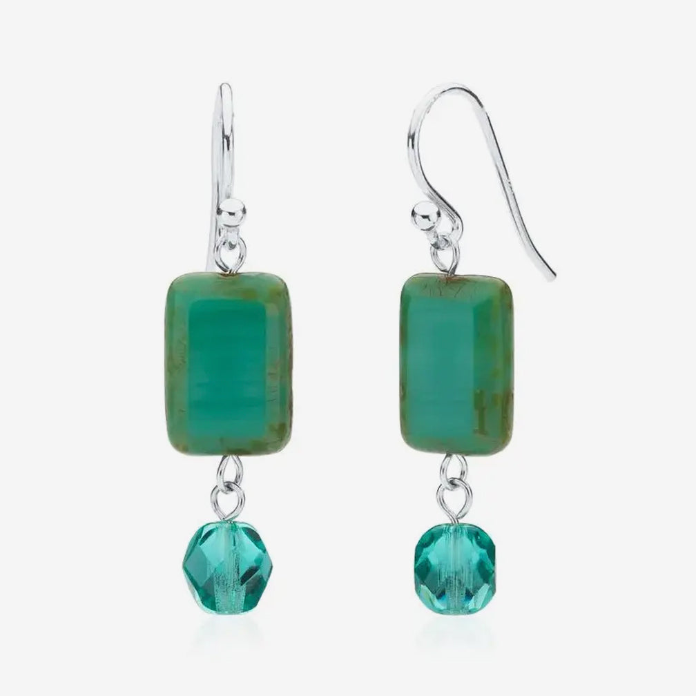 Stefanie Wolf Designs: Earrings: Trilogy, Crystal Dangle Turquoise