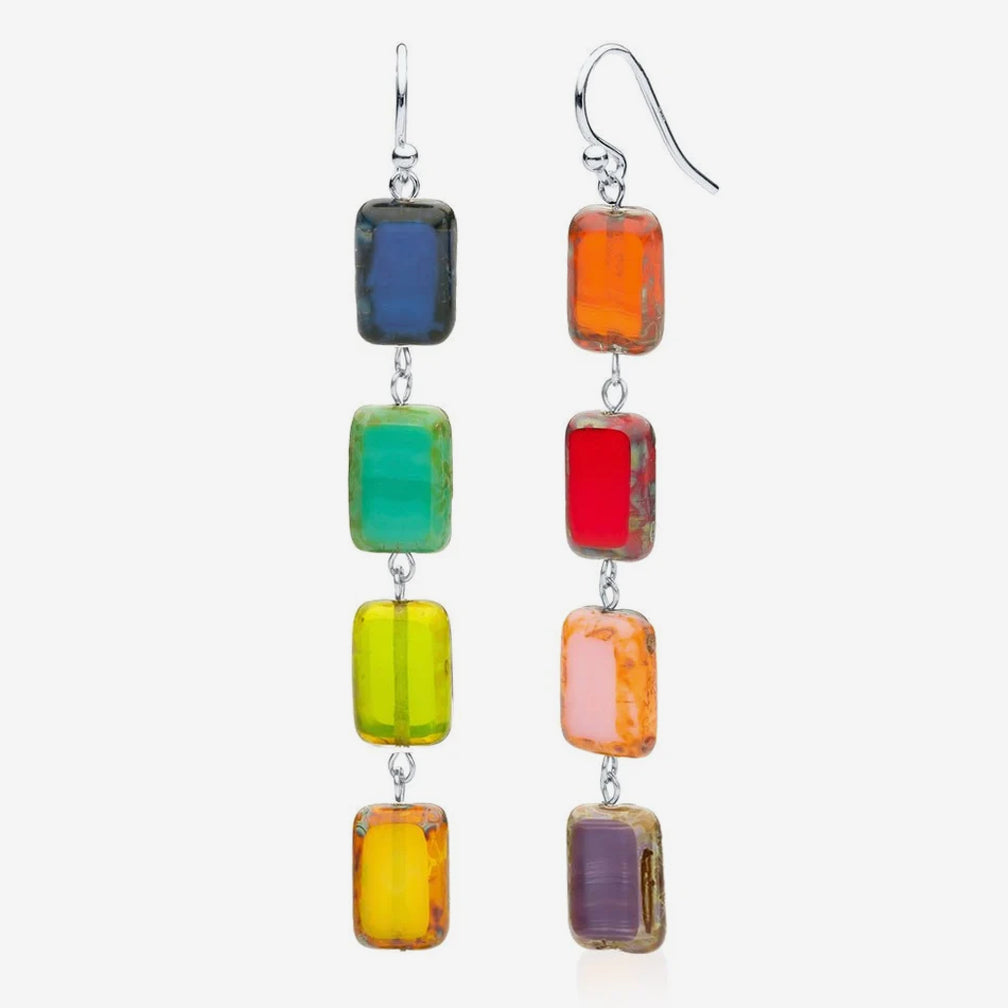 Stefanie Wolf Designs: Earrings: Trilogy, Multicolor Rainbow Drop