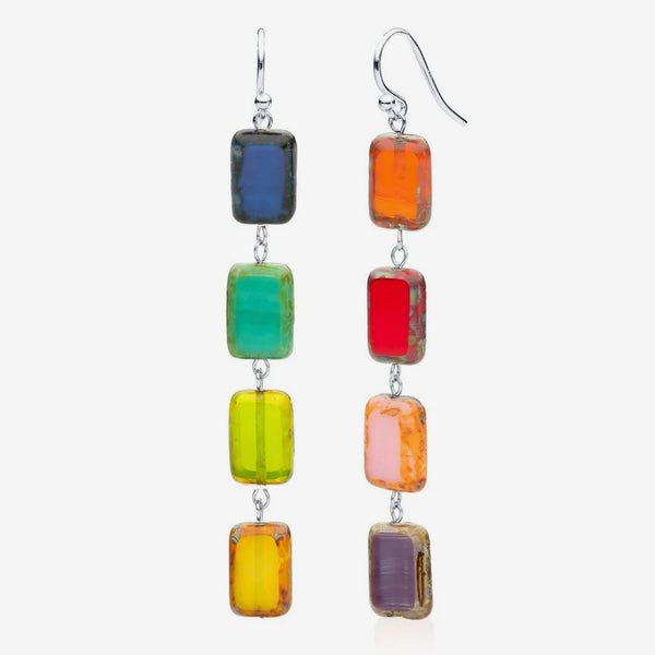 Stefanie Wolf Designs: Earrings: Trilogy, Multicolor Rainbow Drop