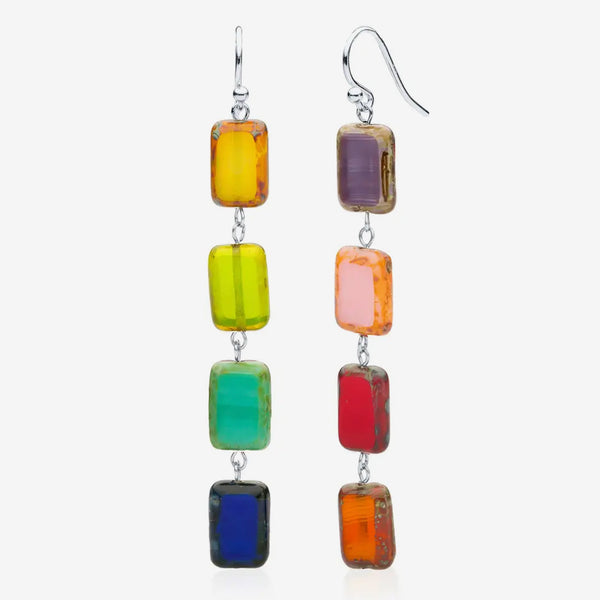 Stefanie Wolf Designs: Earrings: Trilogy, Multicolor Rainbow Drop