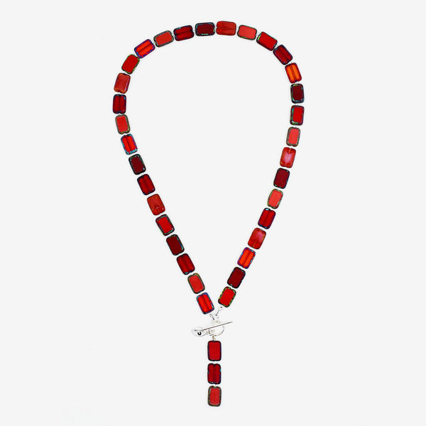 Stefanie Wolf Designs: Necklace: Trilogy, 18" Cranberry Mix
