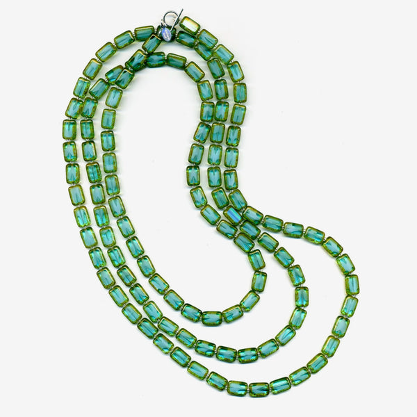 Stefanie Wolf Designs: Necklace: Trilogy, 60" Aqua