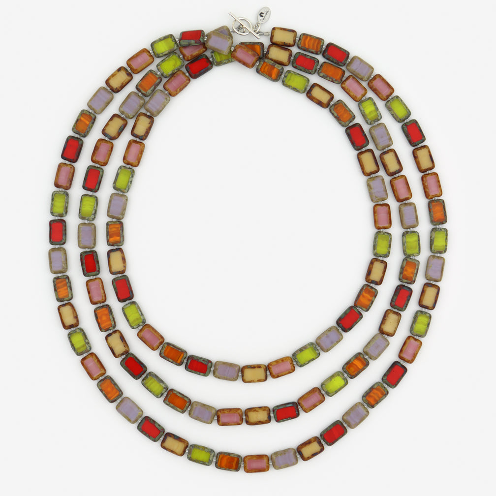 Stefanie Wolf Designs: Necklace: Trilogy, 60" Fire Mix