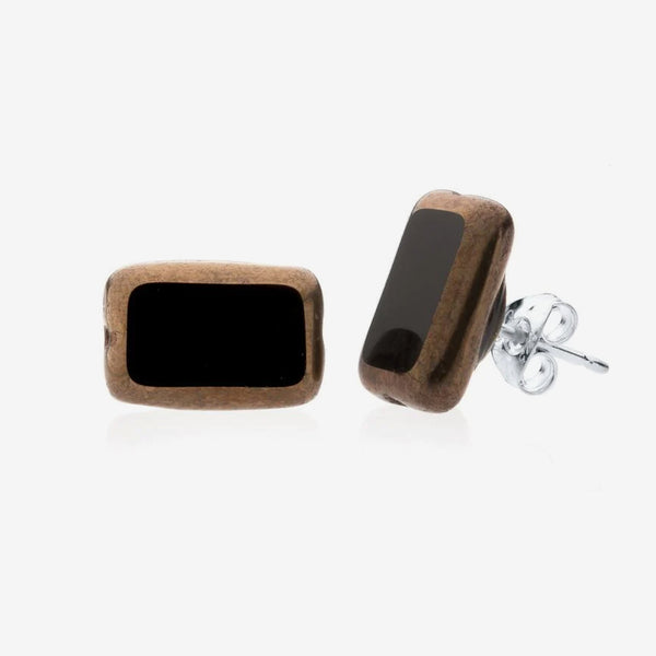 Stefanie Wolf Designs: Stud Earrings: Trilogy, Copper Black