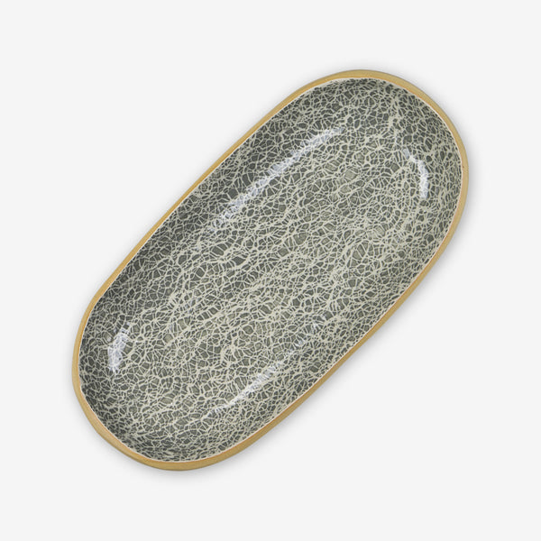 Terrafirma Ceramics: Small Canapé: Crackle Charcoal