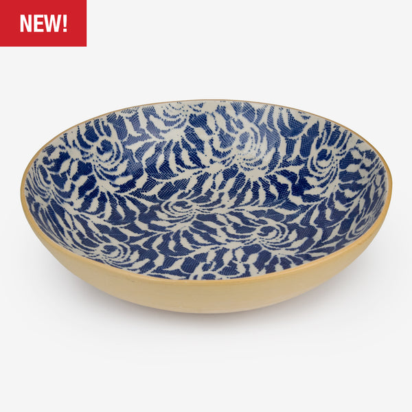 Terrafirma Ceramics: Medium Serving Bowl: Laurel Cobalt