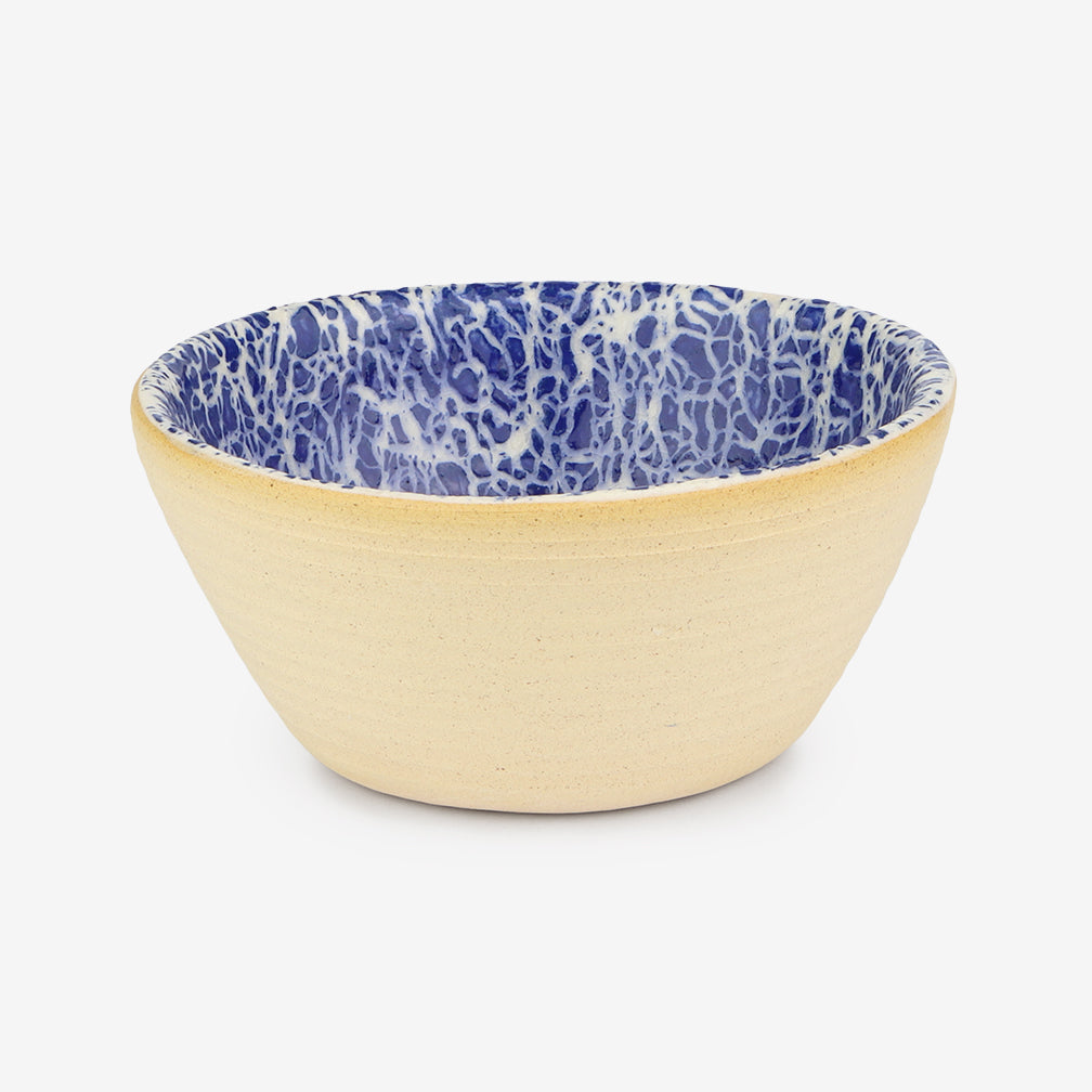 Terrafirma Ceramics: Mini Coupe Bowl: Crackle Cobalt