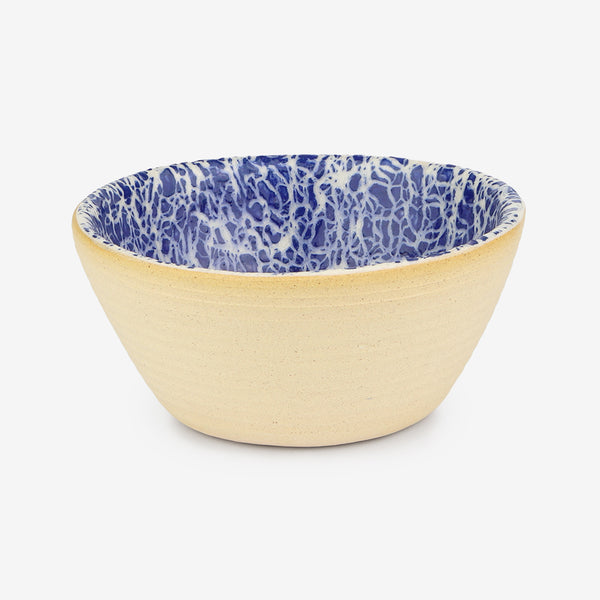 Terrafirma Ceramics: Mini Coupe Bowl: Crackle Cobalt