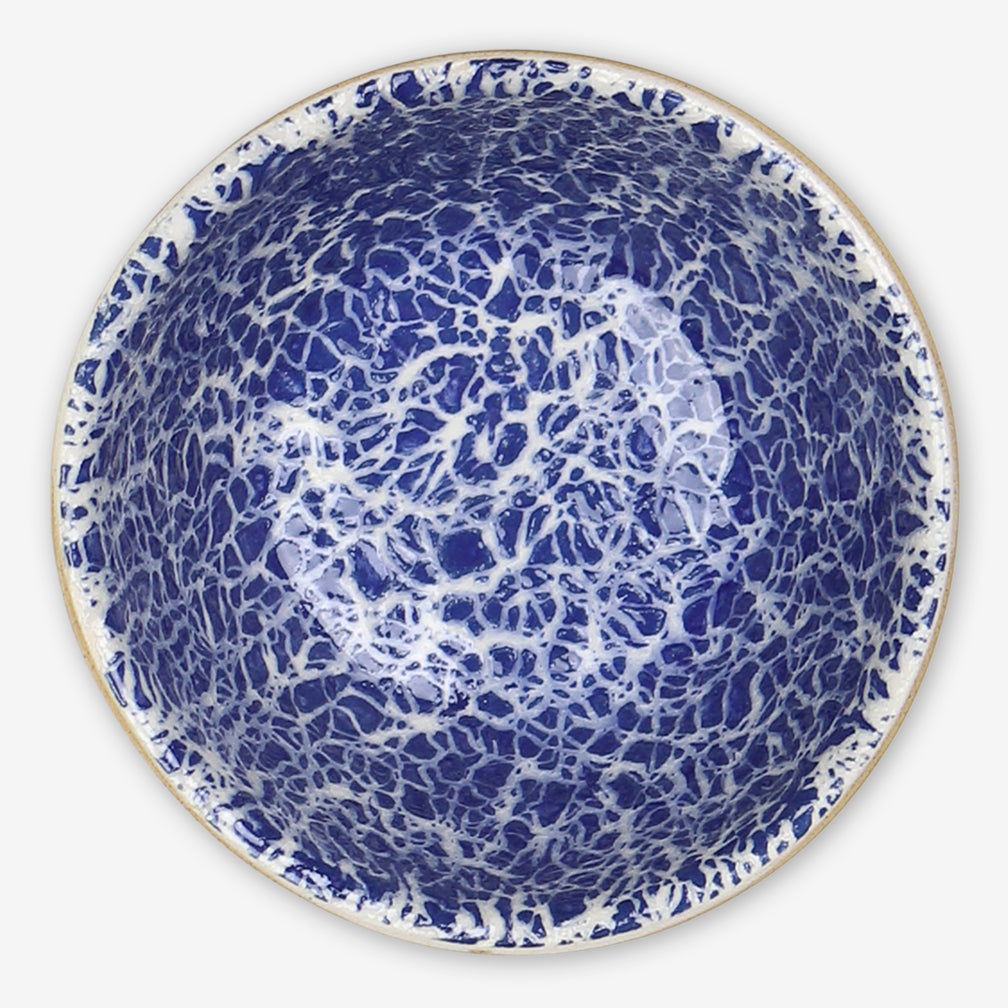Terrafirma Ceramics: Mini Coupe Bowl: Crackle Cobalt
