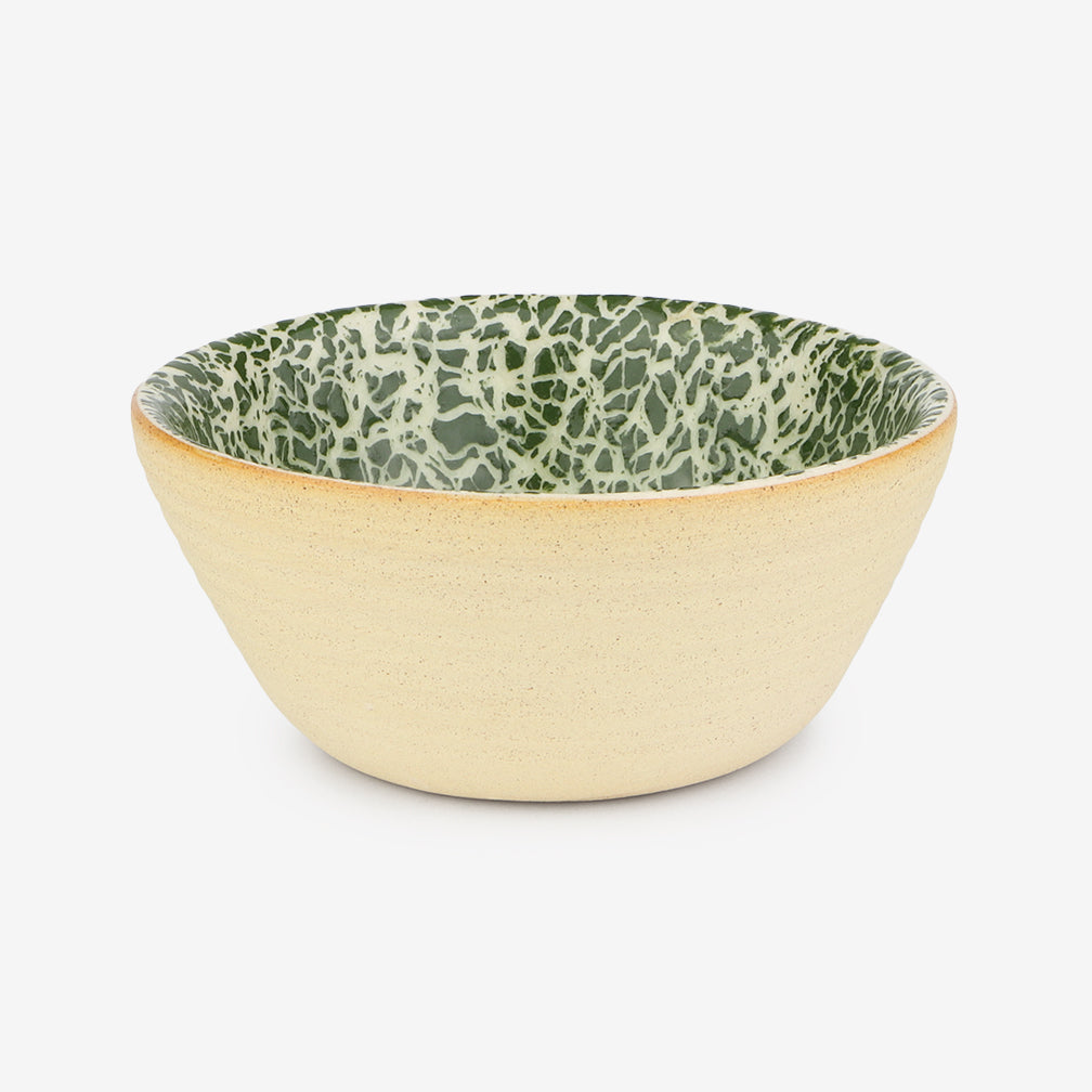 Terrafirma Ceramics: Mini Coupe Bowl: Crackle Pine