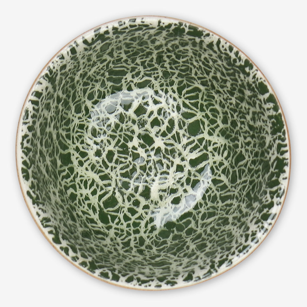 Terrafirma Ceramics: Mini Coupe Bowl: Crackle Pine