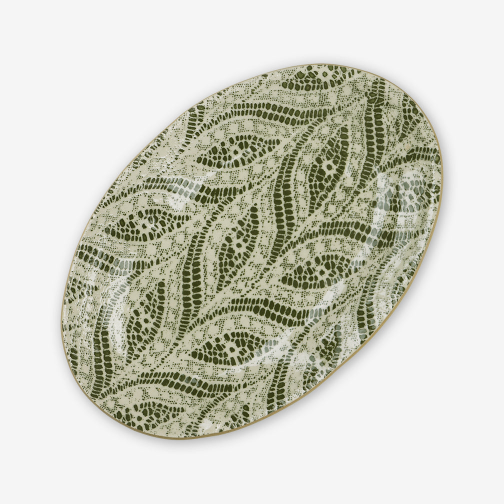 Terrafirma Ceramics: Petite Oval Platter: Paisley Pine