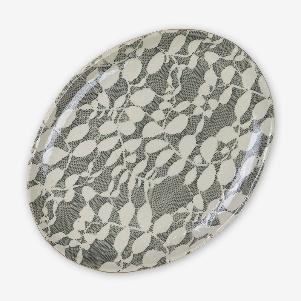 Terrafirma Ceramics: Small Oval Platter: Aspen Charcoal