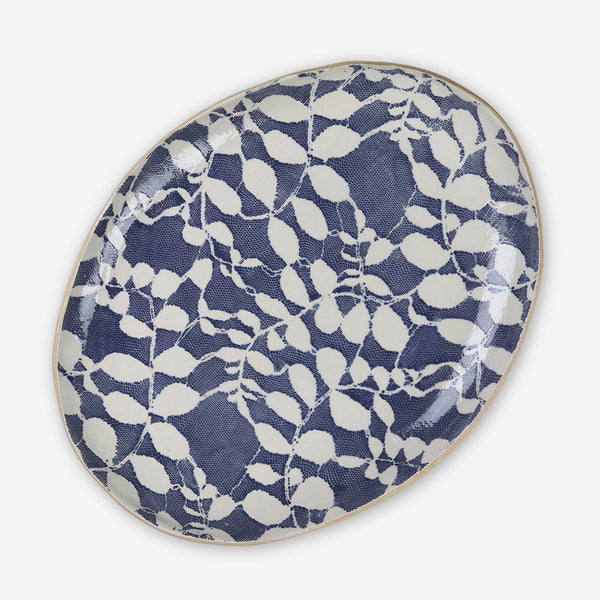 Terrafirma Ceramics: Small Oval Platter: Aspen Cobalt