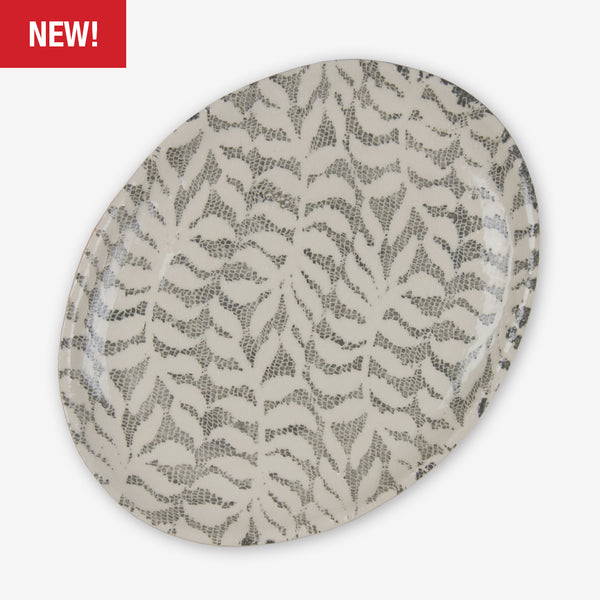 Terrafirma Ceramics: Small Oval Platter: Fern Charcoal
